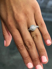 LIV 14k White Gold & Diamonds 1.05ct tw Round Cut G/VS Moissanite Engagement Ring