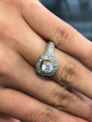 LIV 14k White Gold & Diamonds 1.02ct tw Round Cut G/VS Moissanite Engagement Ring