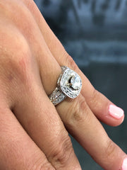 LIV 14k White Gold & Diamonds 1.02ct tw Round Cut G/VS Moissanite Engagement Ring