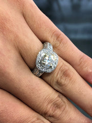 LIV 14k White Gold & Diamonds 1.02ct tw Round Cut G/VS Moissanite Engagement Ring