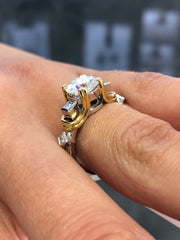 LIV Platinum & 18k Yellow Gold 2ct Round Cut Moissanite Engagement Ring Gift