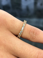 LIV 14k Yellow Gold & Natural Diamonds 1.05ct Eternity Design Stack Gift