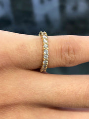 LIV 14k Yellow Gold & Natural Diamonds 1.05ct Eternity Design Stack Gift