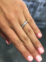 LIV 14k White Gold & Natural Diamonds 1.30ct Long Baguette Channel Set Ring