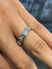 LIV 14k White Gold & Natural Diamonds 1.30ct Long Baguette Channel Set Ring