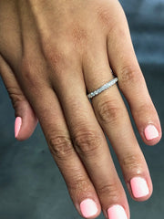 LIV 14k White Gold & Natural White Diamonds 1.04ct G/VS Cable Eternity Band Ring