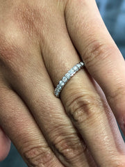 LIV 14k White Gold & Natural White Diamonds 1.04ct G/VS Cable Eternity Band Ring