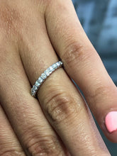 LIV 14k White Gold & Natural White Diamonds 1.04ct G/VS Cable Eternity Band Ring