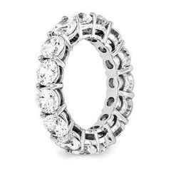 LIV 14k White Gold Round Cut Eternity Design Band Ring 6.00ct G/SI Made to Order