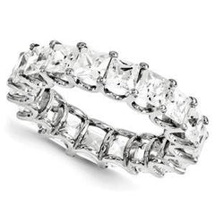 LIV 14k White Gold Princess Cut Eternity Design Band Ring 6.00ct G/VS Made to Order