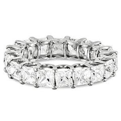 LIV 14k White Gold Princess Cut Eternity Design Band Ring 6.00ct G/VS Made to Order