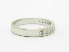 LIV 14k White Gold & Round Diamonds Channel Set Design Stackable Band Ring Gift