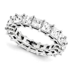 LIV 14k White Gold Princess Cut Eternity Design Band Ring 7.20ct G/SI Made to Order