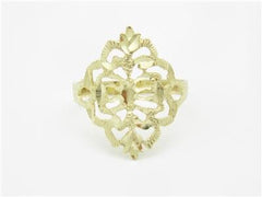 LIV 14k Yellow Gold Diamond Cut Vintage Design Filagree Band Hand Made Ring Gift