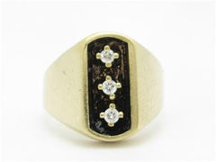 LIV 14k Yellow Gold & Diamonds Men's Design Vintage 16.08mm Wide Band Ring Gift