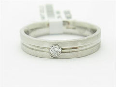 LIV 14k White Gold Genuine Round White Diamond Wedding Band Design Stackable Ring