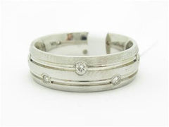 LIV 14k White Gold Genuine Round White Diamond Wedding Band Station Design Ring Gift