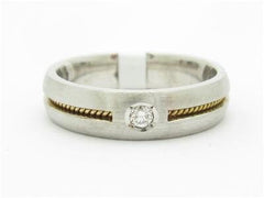 LIV 14k Two Tone Gold Genuine Round White Diamond Wedding Band Halo Design Ring