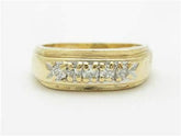 LIV 14k Yellow Gold & Diamond Band Vintage Design Ring Gift