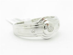 LIV 14k White Gold & Genuine White Diamond Halo Design Bezel Band Ring Gift