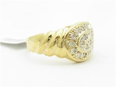 LIV 14k Yellow Gold & Diamond Round Channel Set Design Wedding Band Ring Gift