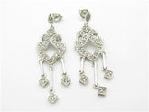 LIV 14k White Gold & Diamonds Vintage Design Chandelier Bridal Earrings New Gift