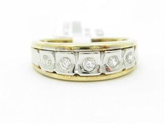 LIV 14k Two Tone Gold & Diamond Bezel Set Wedding Band Design Ring