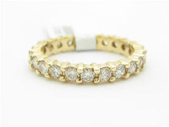 LIV 14k Yellow Gold Genuine Round 1.25 ct White Diamond Eternity Design Band Ring