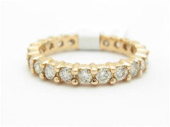 LIV 14k Rose Gold Genuine Round Cut White Diamond Eternity Design Band Ring Gift New