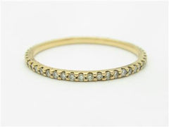 LIV 14k Solid Rose Gold Genuine White Diamond Eternity Design Thin Band Ring