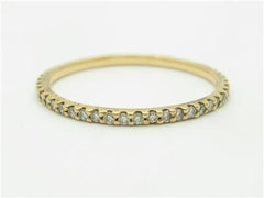 LIV 14k Solid Rose Gold Genuine White Diamond Eternity Design Thin Band Ring