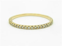 LIV 14k Solid Rose Gold Genuine White Diamond Eternity Design Thin Band Ring