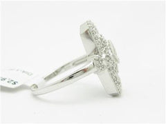 LIV 14kt White Gold Genuine White Diamond 1.05 ct Antique Design Knuckle Ring Gift