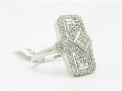 LIV 14kt White Gold Genuine White Diamond 1.05 ct Antique Design Knuckle Ring Gift