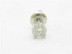 LIV 14k White Gold Genuine White Diamond .10ct Round G-SI Screw Back Stud Earring