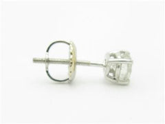 LIV 14k White Gold Genuine White Diamond .10ct Round G-SI Screw Back Stud Earring