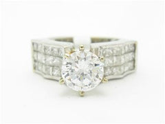 LIV 18kt White Gold Genuine White Diamond Invisible Set With White Sapphire Ring New