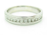 LIV 14KT White Gold Genuine White Diamond Channel Set Band Design Ring New Gift