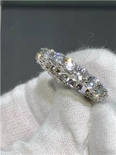 LIV 14k White Gold & Diamonds Shared Prong Air Line Setting Eternity Band 4ct Ring