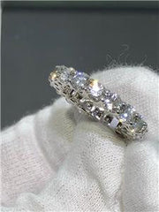 LIV 14k White Gold & Diamonds Shared Prong Air Line Setting Eternity Band 4ct Ring