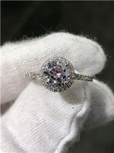 LIV 14k White Gold & Diamonds Hidden Halo 1.50ct Round Moissanite Engagement Ring