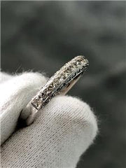 LIV 14k White Gold Genuine Diamonds 1.12ct Triple Sided Pave Design Band Ring