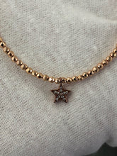 LIV Sterling Silver Rose Gold White Sapphire Pave Star Choker Necklace Gift 16" L