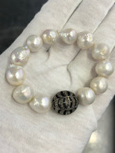 LIV Pearls & Natural Diamonds Round Bead Pave Diamond Stretch Stack Bracelet Gift