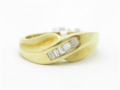 LIV 14k Yellow Gold Genuine Baguette Diamond Channel Set Design Band Ring New Gift