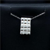 LIV 14k White Gold & Diamonds G/VS1 Prism Halo Design Pendant Necklace Gift