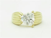 LIV 14k Yellow Gold & Trillion Cut Cubic Zirconia Wide Design Band Ring Bridal Gift