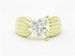 LIV 14k Yellow Gold & Trillion Cut Cubic Zirconia Wide Design Band Ring Bridal Gift