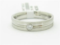 LIV 14k White Gold Genuine Round White Diamond Wedding Band Design Stackable Ring