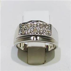 LIV 14k White Gold & Diamonds Pave Design 0.35ct G-SI1 Wide Band Ring Bridal